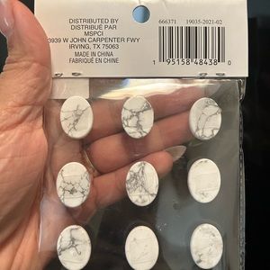 Bead landing creation - white howlite cabochons